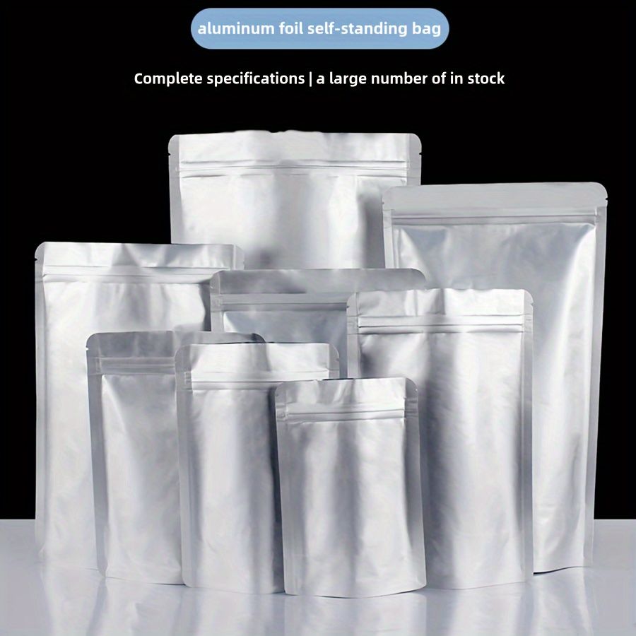 pack of 10pcs Laminated Mylar Ziplock Bag | Aluminum Foil Stand Up Pouch with Ziplock | Food Grade Resealable Bag