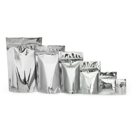 pack of 10pcs Laminated Mylar Ziplock Bag | Aluminum Foil Stand Up Pouch with Ziplock | Food Grade Resealable Bag
